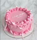 Pink Ribbon Bow Vintage Cake ( 750g )