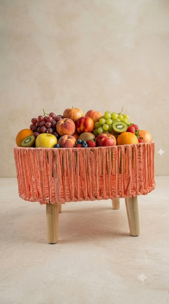 Pink Small Oval Handicraft  Basket