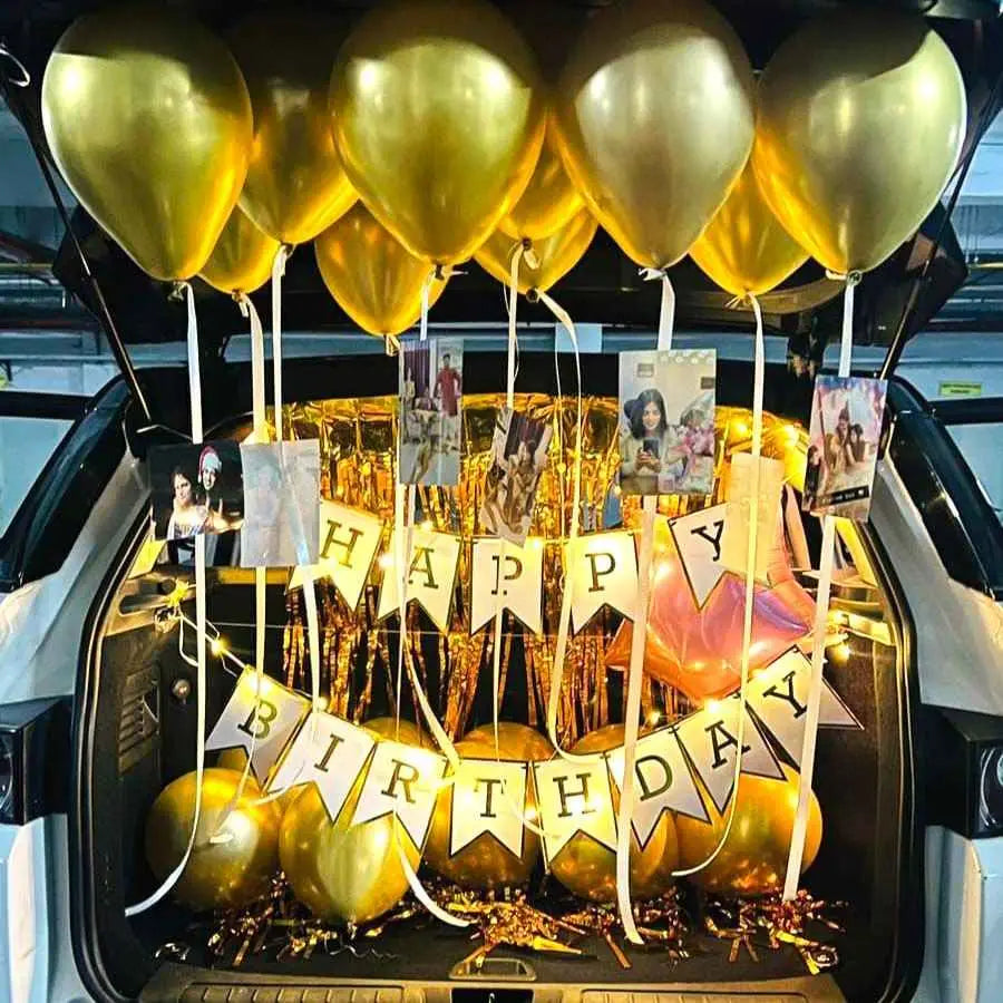 Gold Theme Car Boot Decor