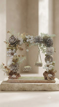 White And Gold Floral Hanging Ring Tray