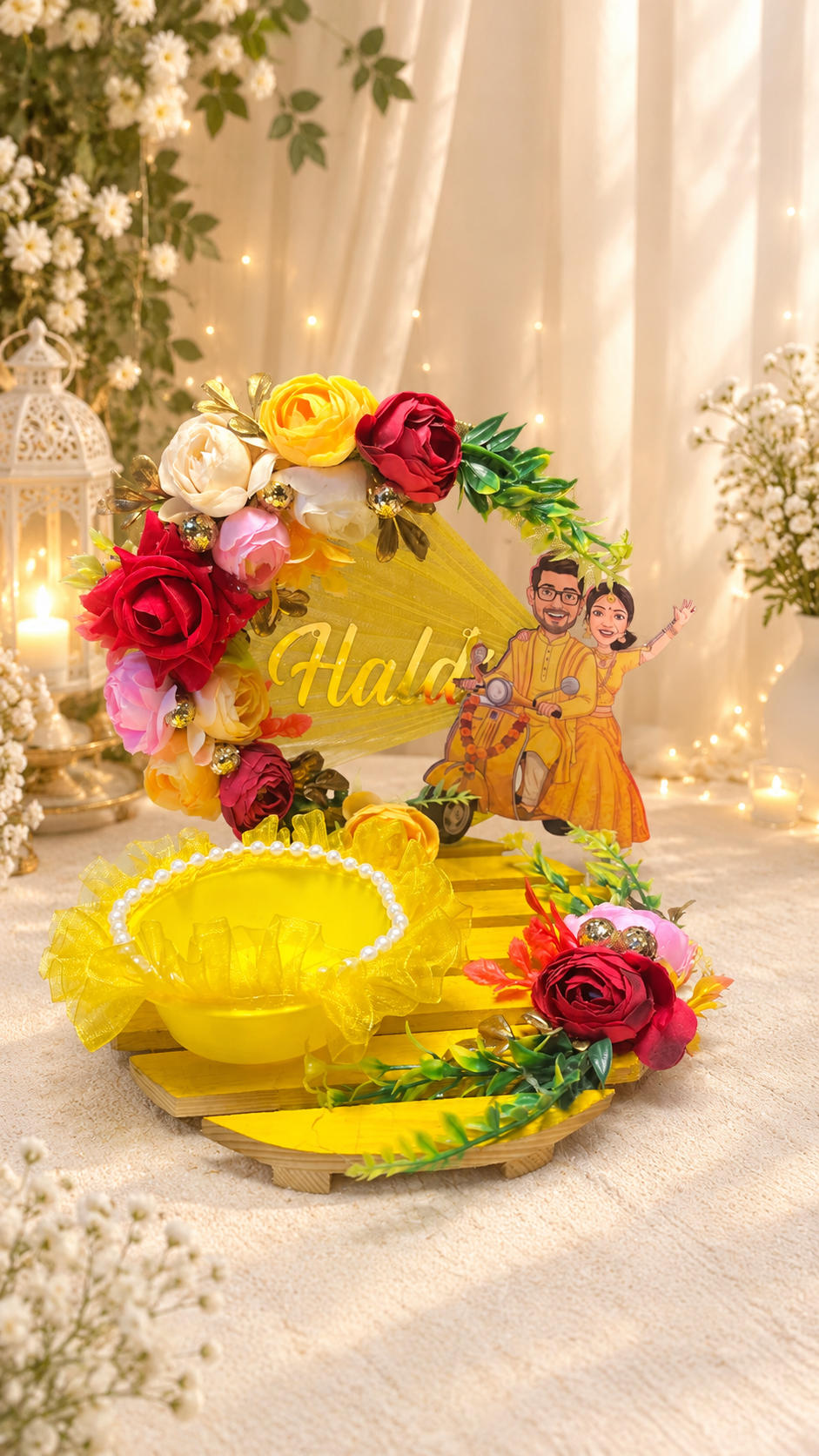 Floral Haldi Bowl Platter