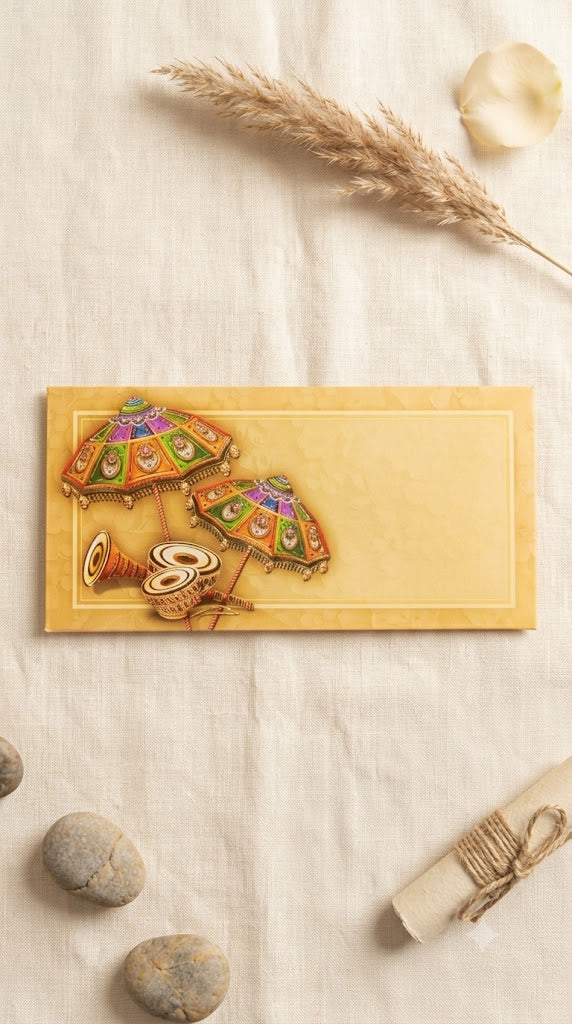 Umbrella Print Shagun Envelope