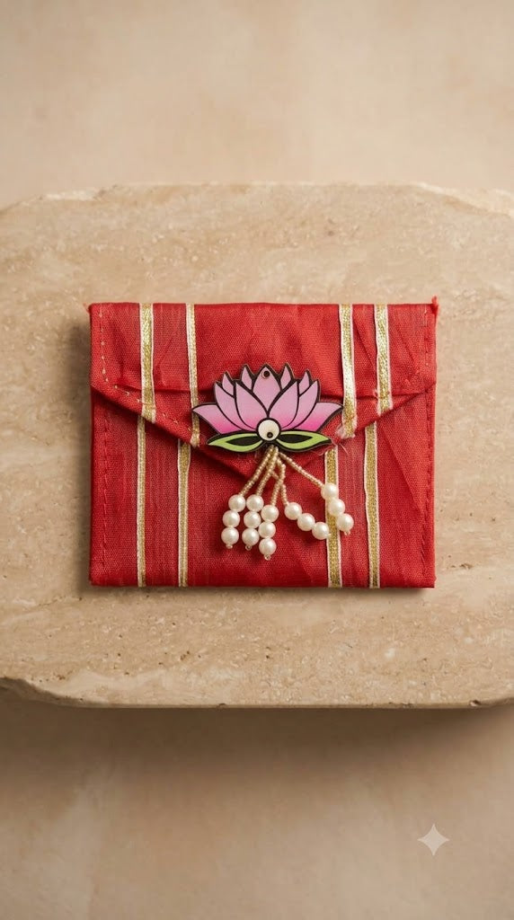 Lotus Print Small Shagun Envelope