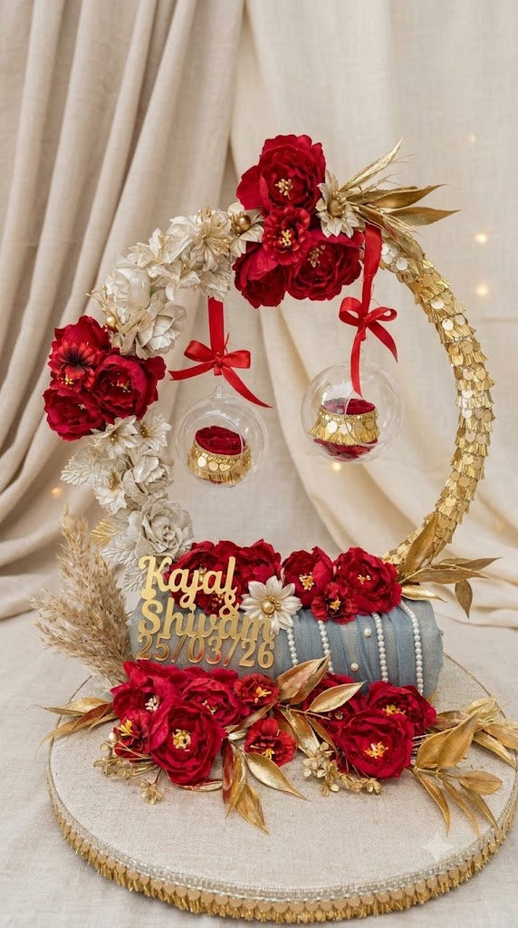 Red and golden boho ring tray. Buy it for