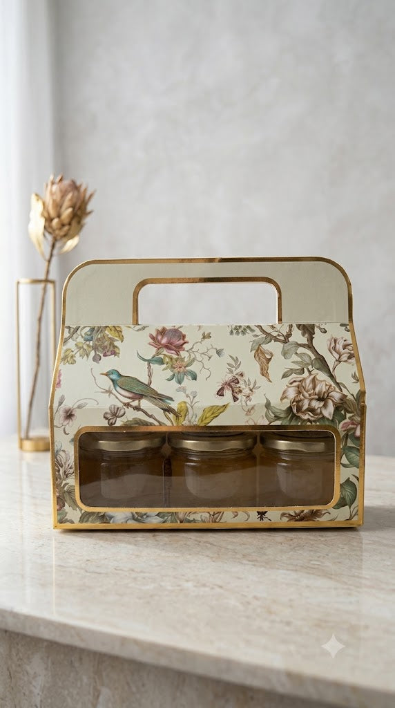 Bird Theme With 3 Empty Jar Box