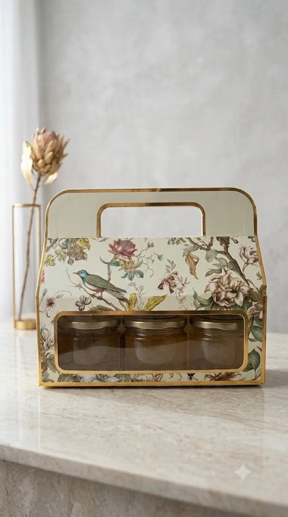 Beige Colour Pattern Jar Box