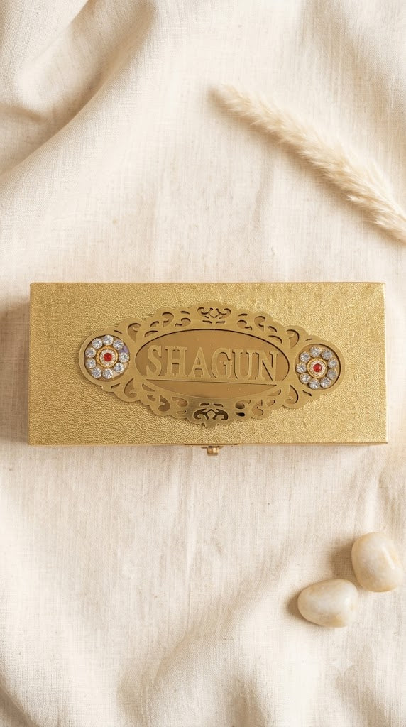Beautiful Gold Shagun Print Gaddi Box