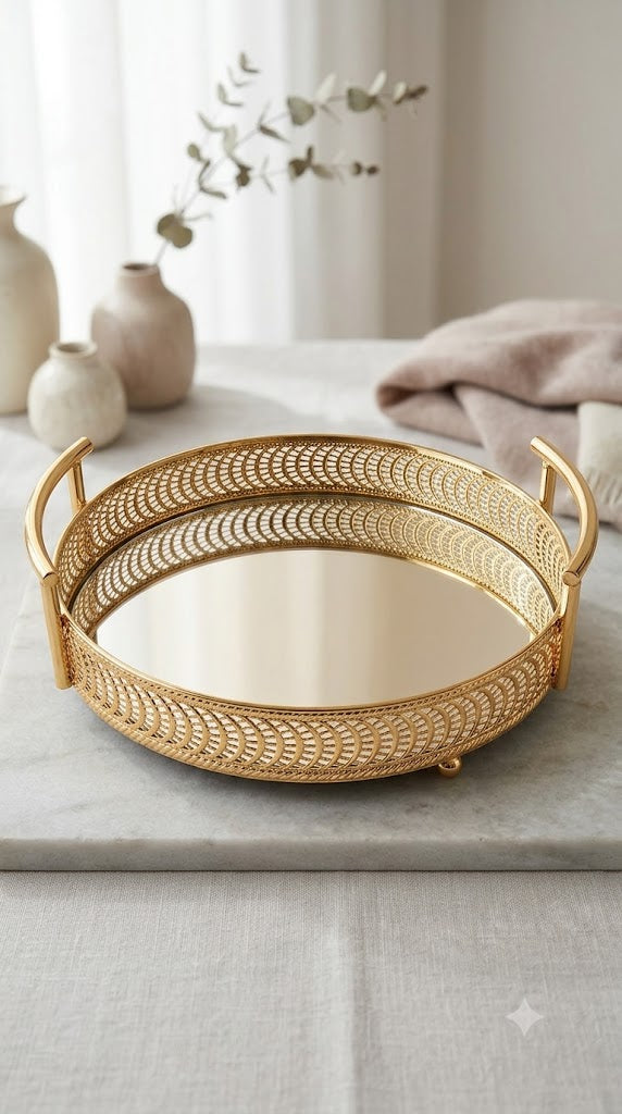 Luxury Gold Mirrored Basket