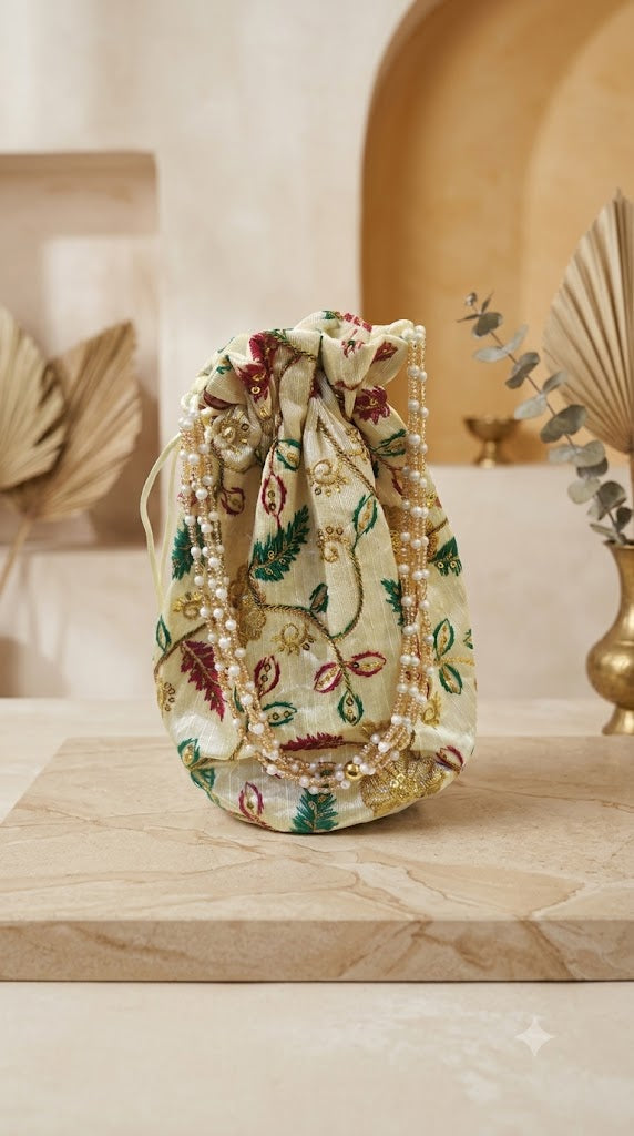 Floral Print Fancy Potli