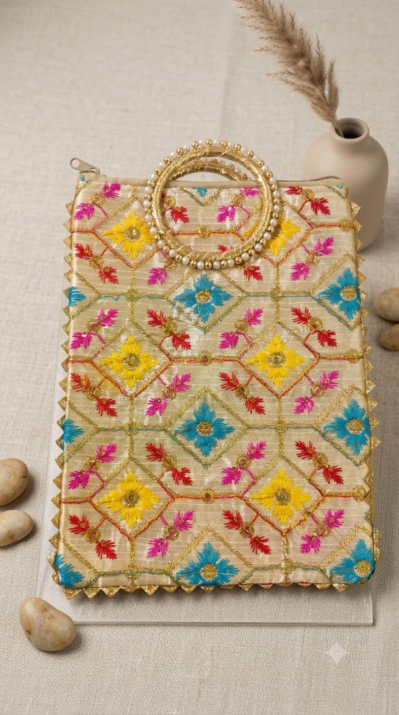 Small Round Handle Print Potli