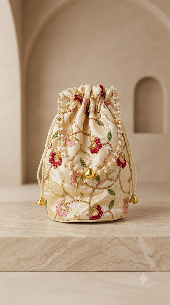 Floral Print Fancy Potli