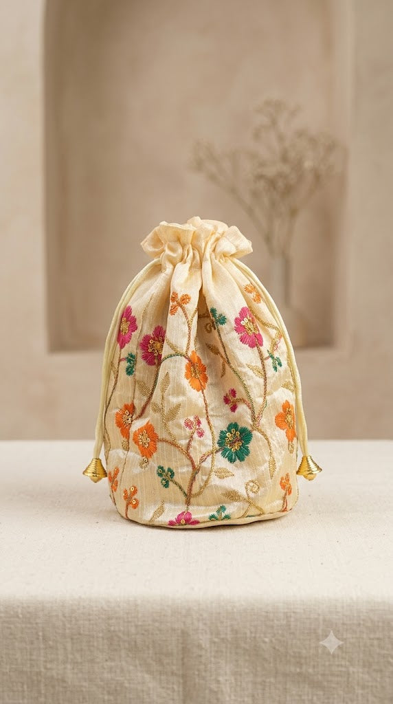 Floral Print Fancy Potli