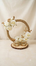 White and Gold Floral Preninum Ring Tray