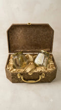 Beautiful Dark Gold 2 Jar Set Box