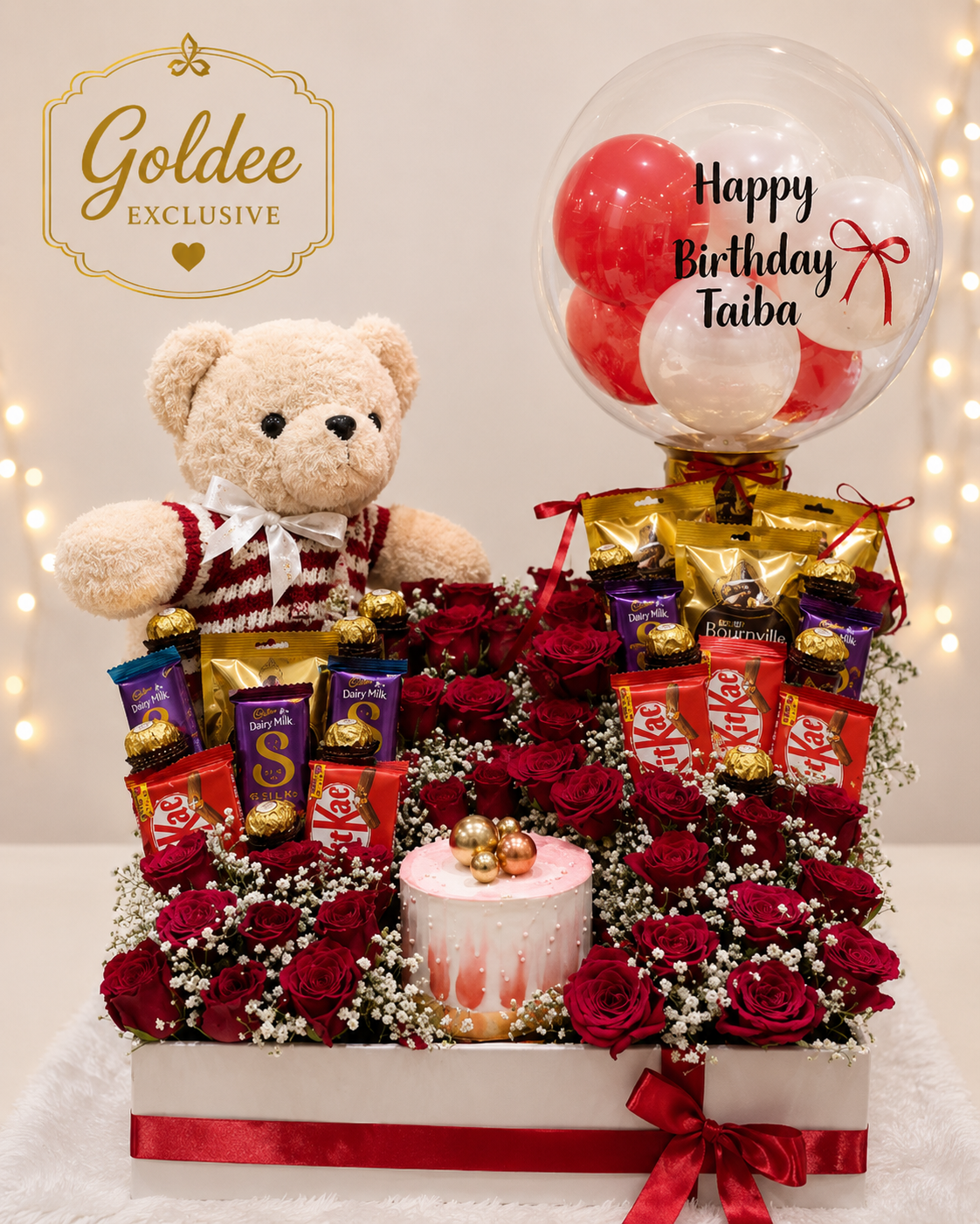 Luxury Hamper with fresh flower working