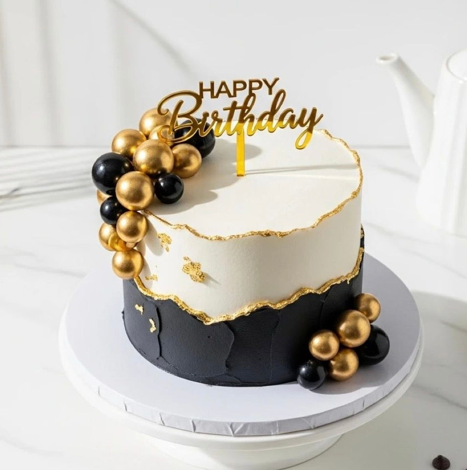 Black and Gold Pearl Cake ( 1kg)