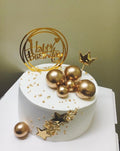 Gold  and White Birthday Cake ( 1kg )
