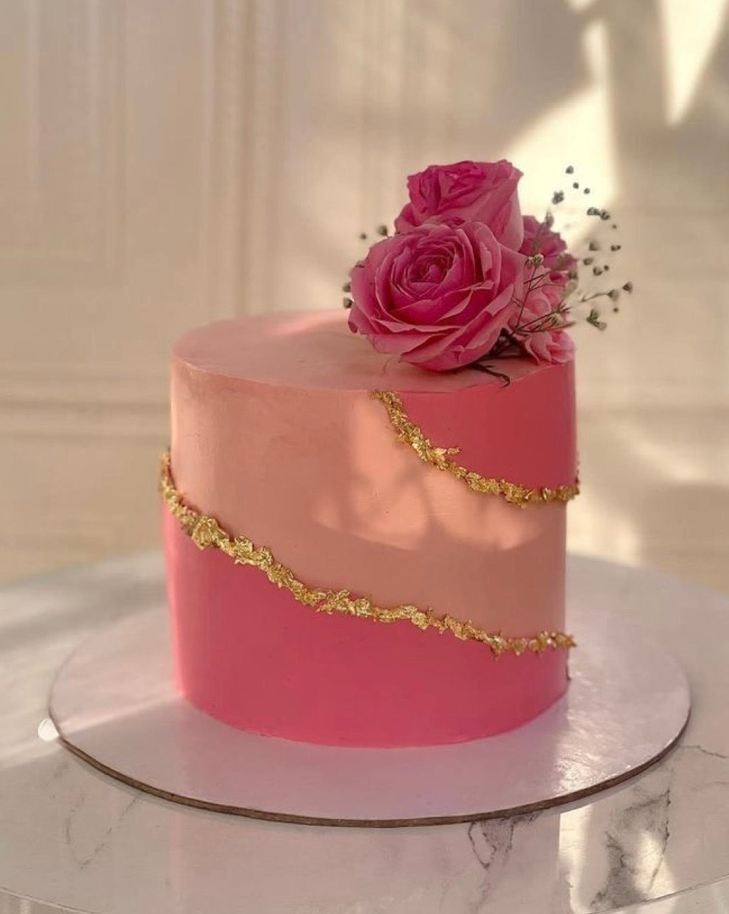 Pink Rose Gold Line Cake (1kg )