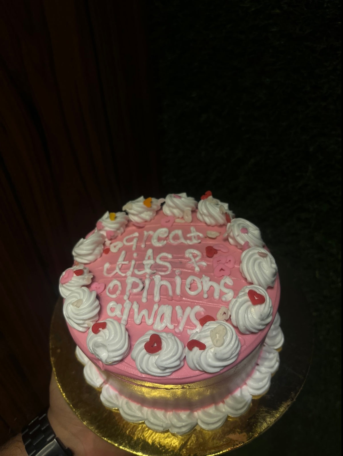 Aesthetic Pink Caption Cake ( 1kg )