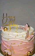 Pink and White Wave Butterfly Cake ( 1kg )