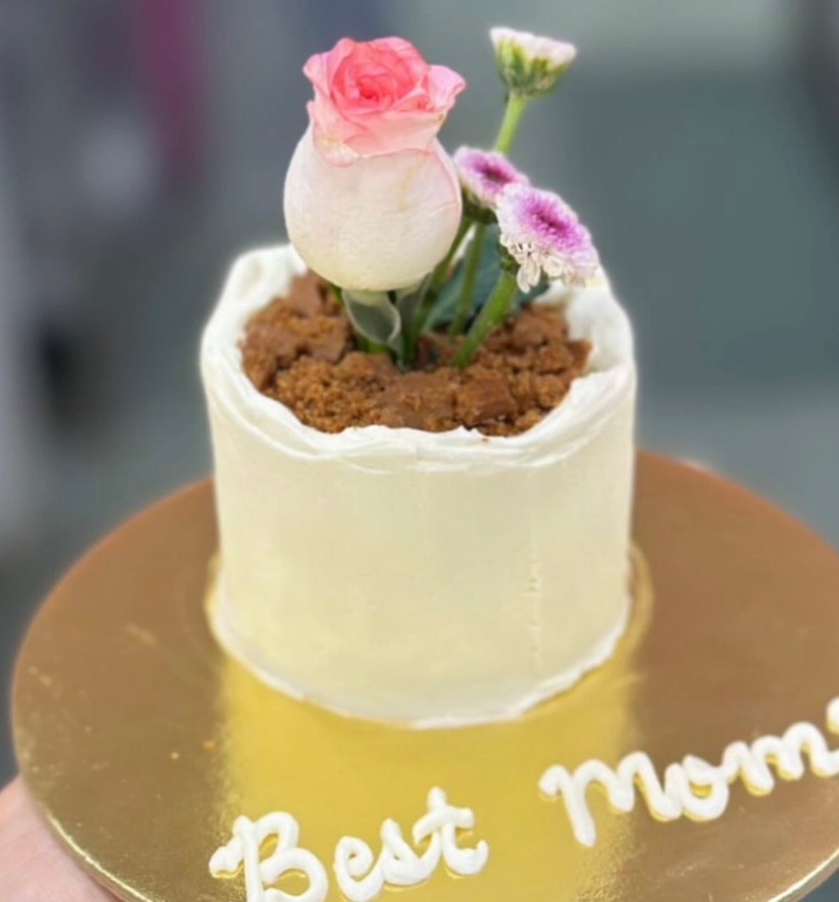 White Rose Flower Cake ( 500gm )