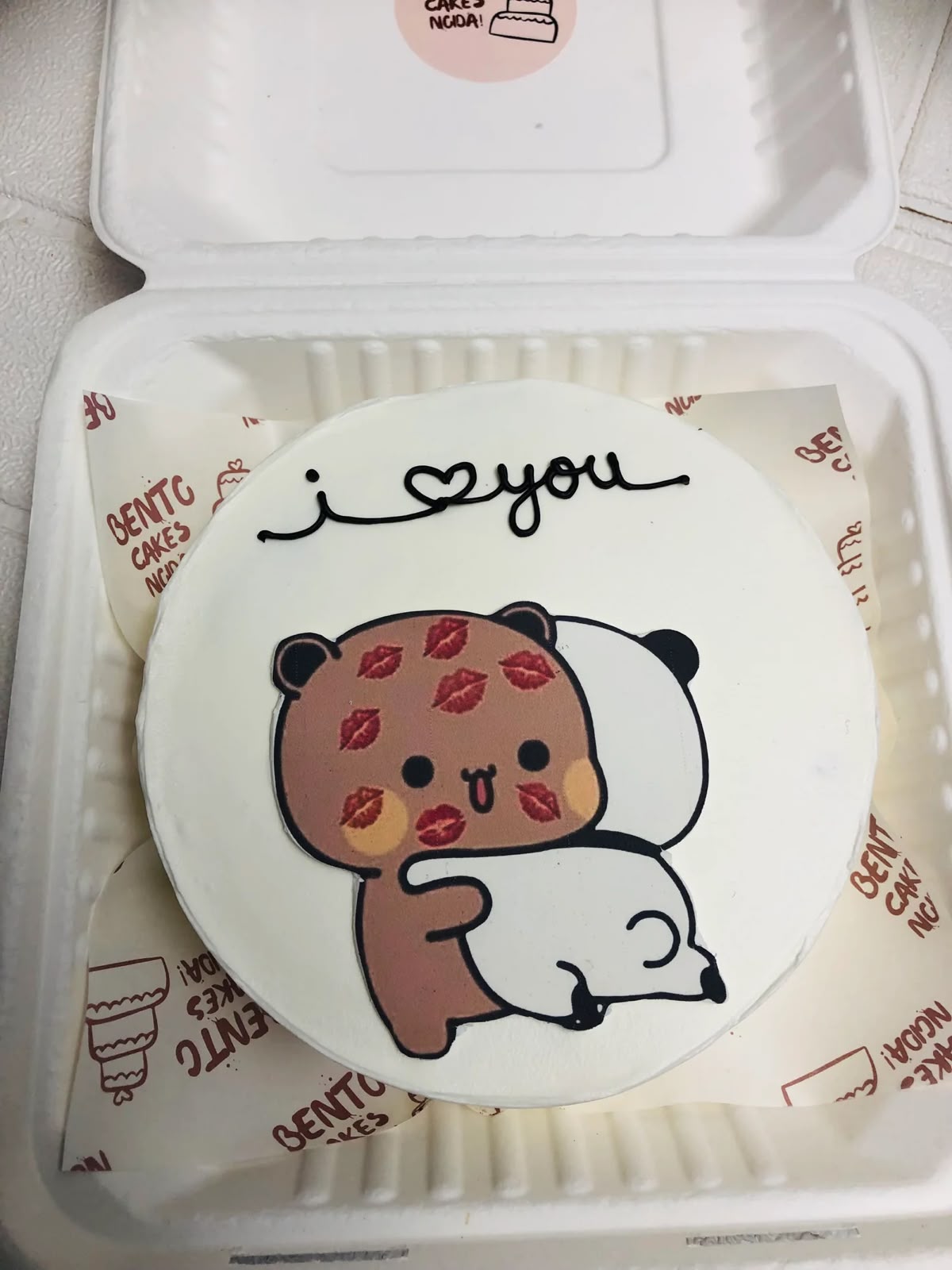 Panda Hug Bento Cake