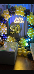 Royal Gold and Black Balloon Ring Setup