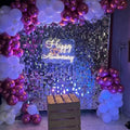 Pink And White Sliver Shimmer Anniversary Decor