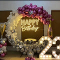 Pink And Sliver Balloon Birthday Decor