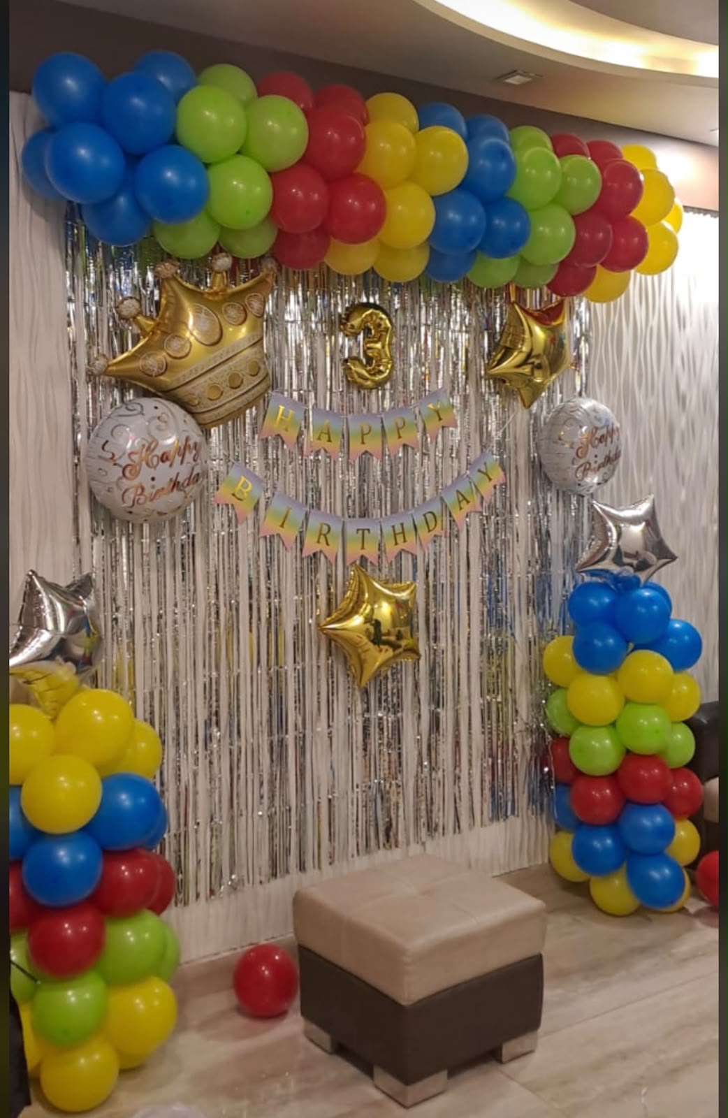 Multicolour Rainbow Birthday Balloon Decoration