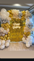 Preninum white Gold Balloon Square Arch Decor