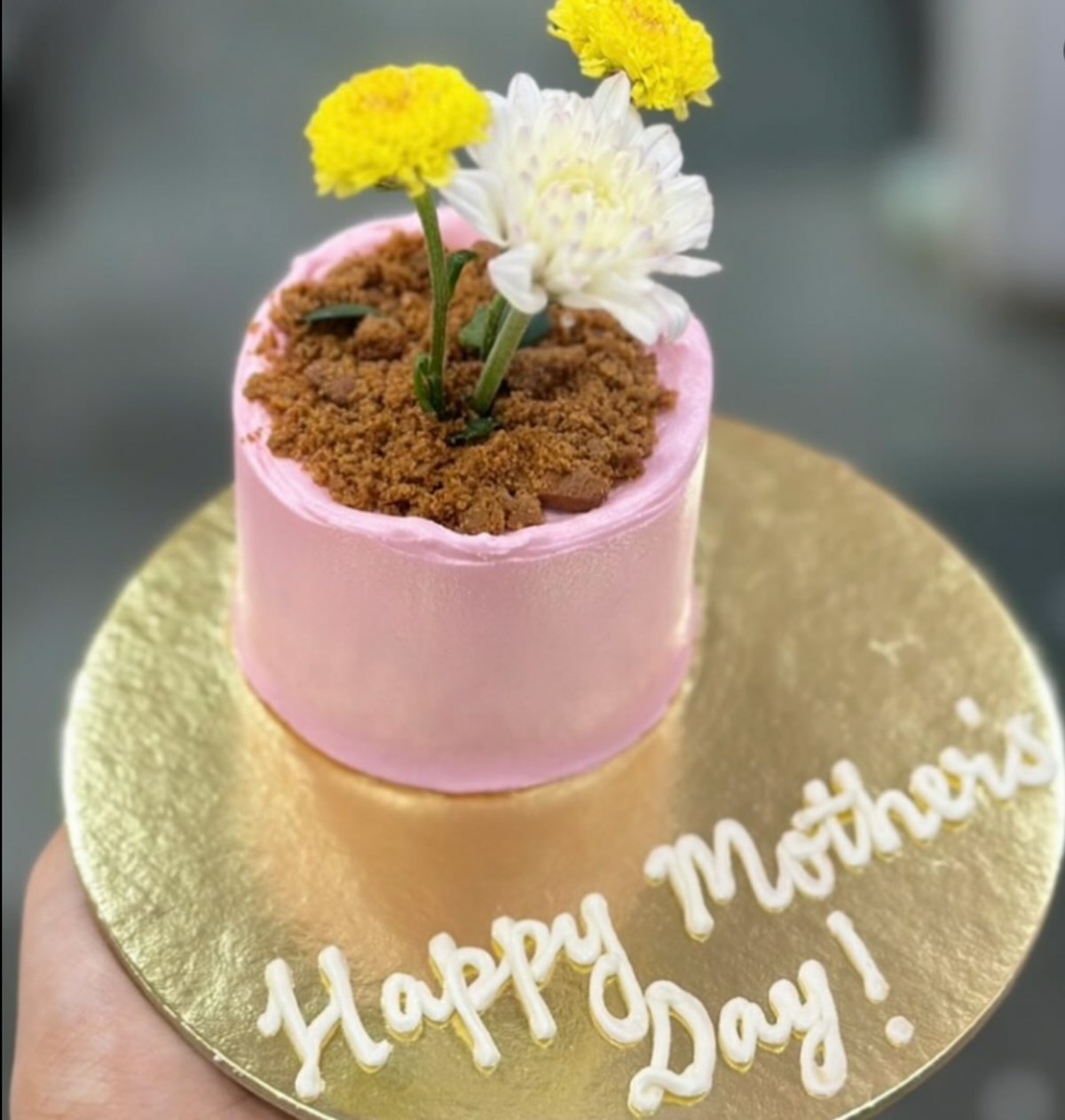 Baby Pink Fresh Flower Cake ( 500gm )