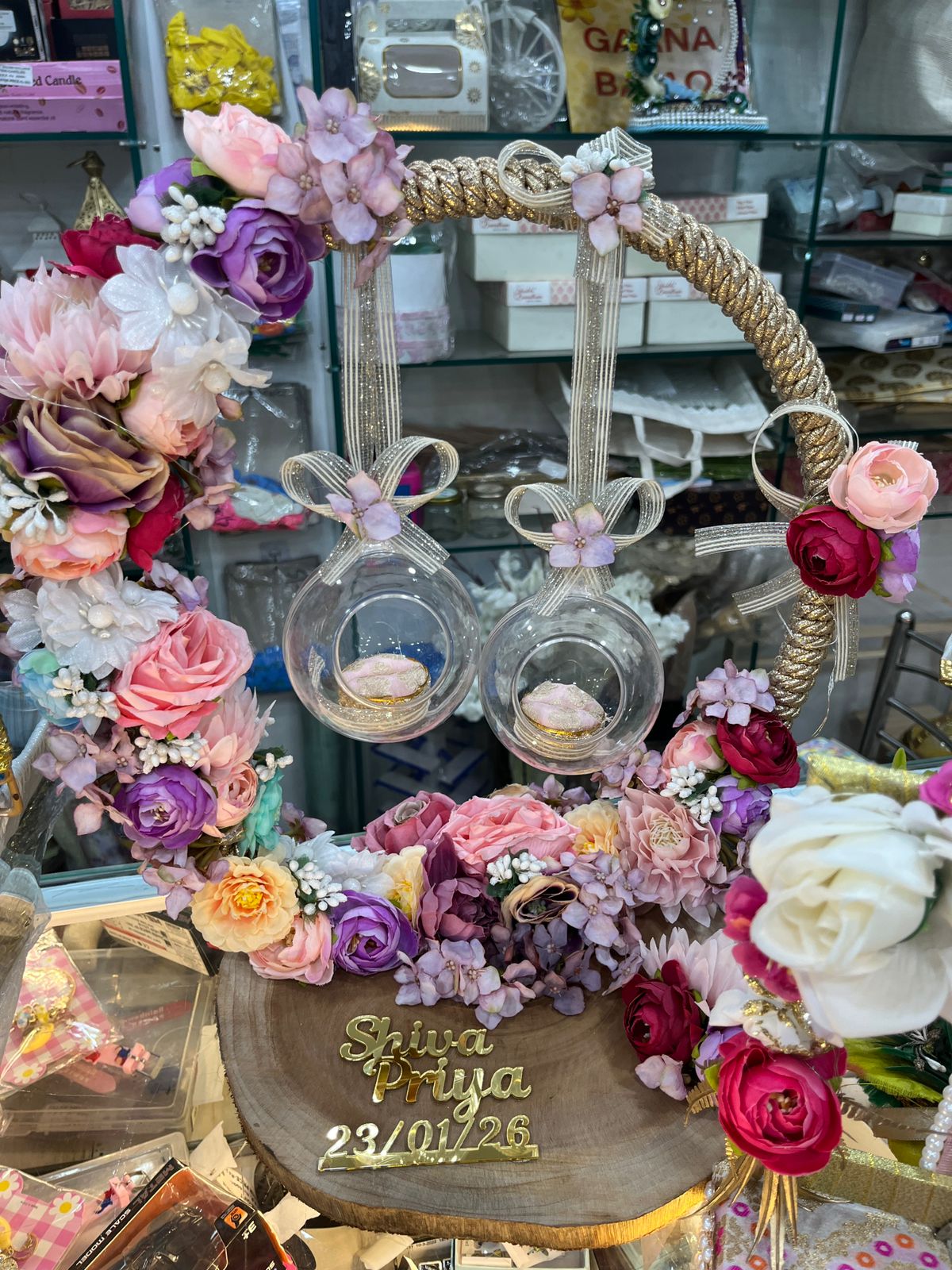 Floral themed ring tray. Rent it for