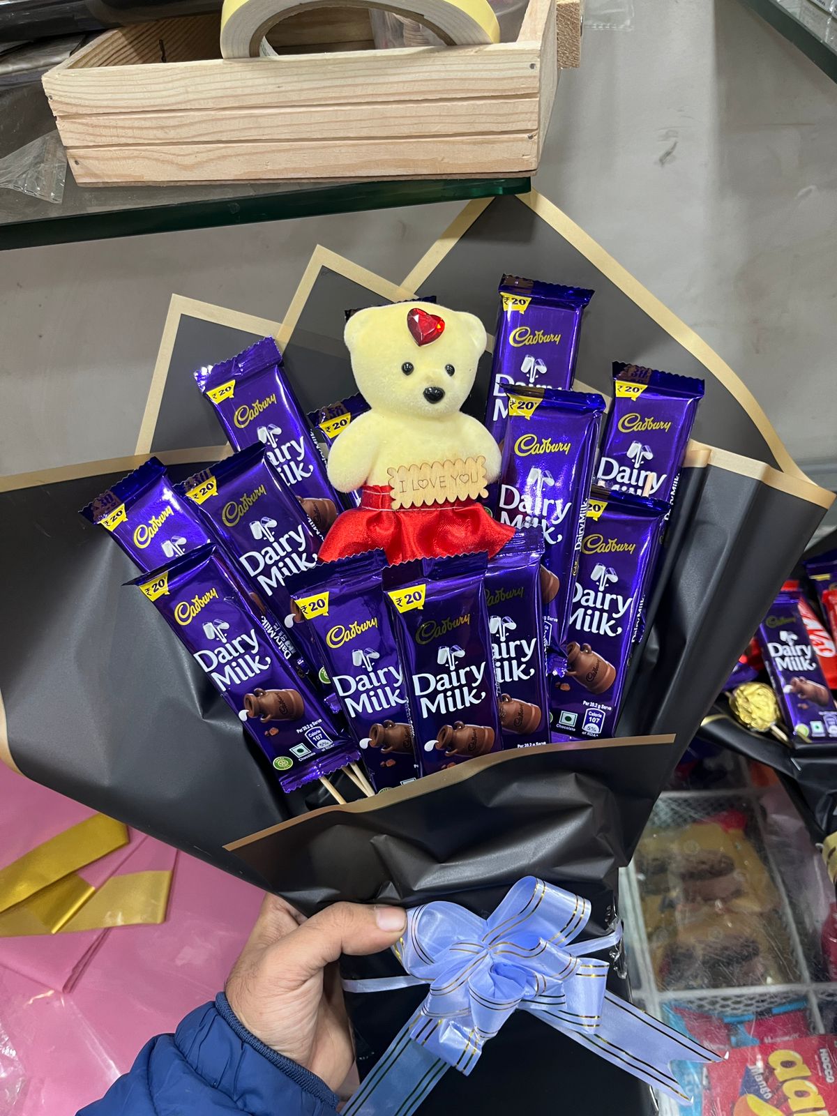 Dairy milk and teddy hamper