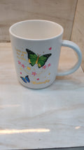 White Ceramic Butterfly Mug