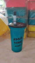Plastic Tumbler with Straw and Cap