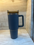 Trendy blue matte tumbler