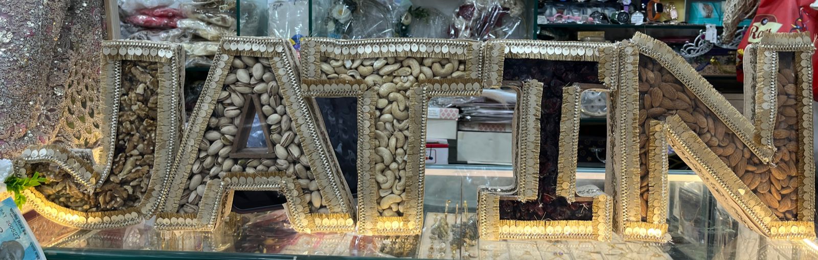 Dry Fruit Initial packing ( 320 for each letter)