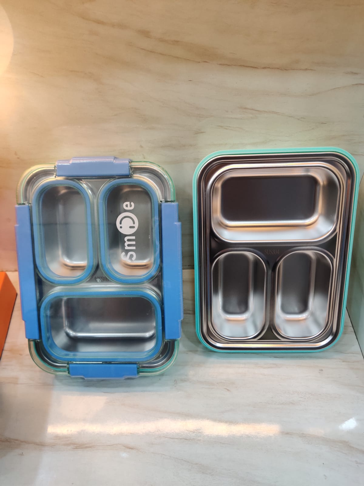 Blue steel tiffin box