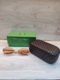 Luxury Gold-Tone Oval Sunglasses