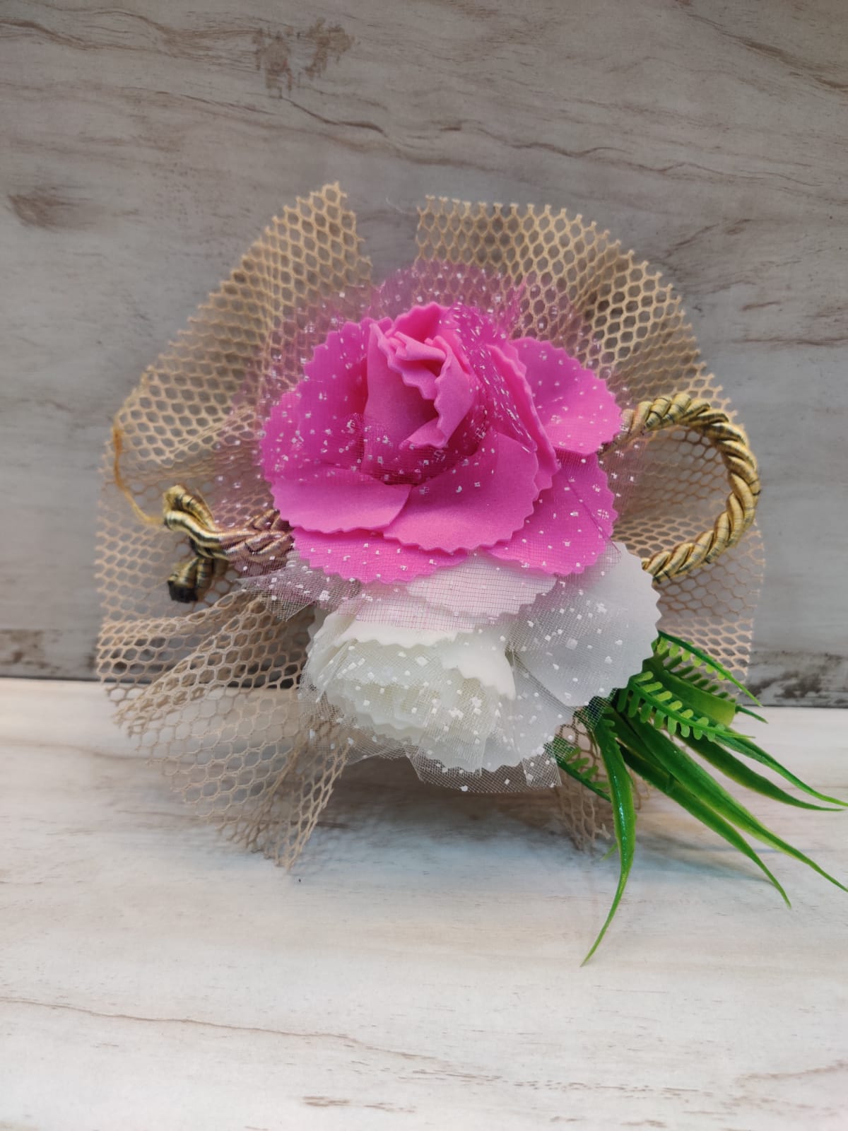 Pink and white roses bunch