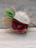 Red and white roses bunch