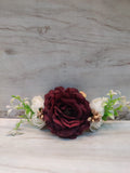 Bright red and white roses bunch