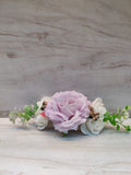 Lilac and cream silk roses bunch