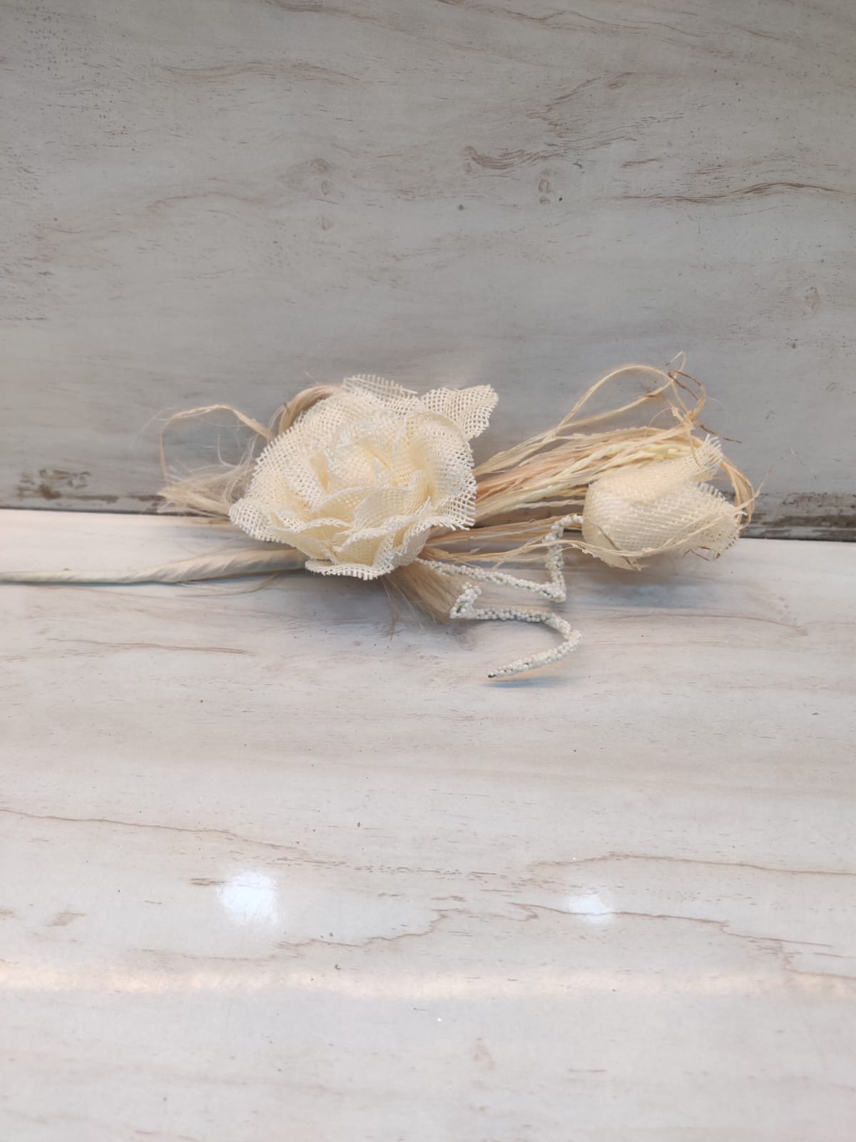 Ivory mesh jute flower bunch
