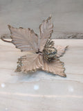 Fabric Flower with Gold Glitter Edges