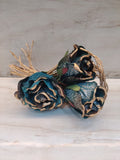 The Majestic Teal & Gold flower bunch