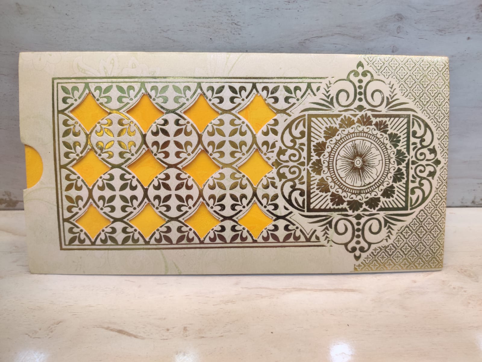 Gold Foil Lattice Envelope