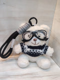 White Plush Bear Keychain