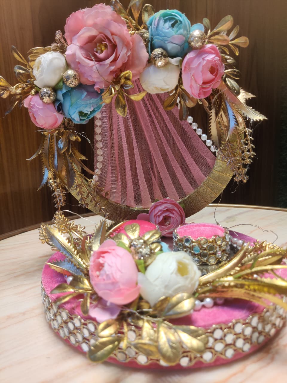 Pink Velvet Round Ring Tray. Buy it for
